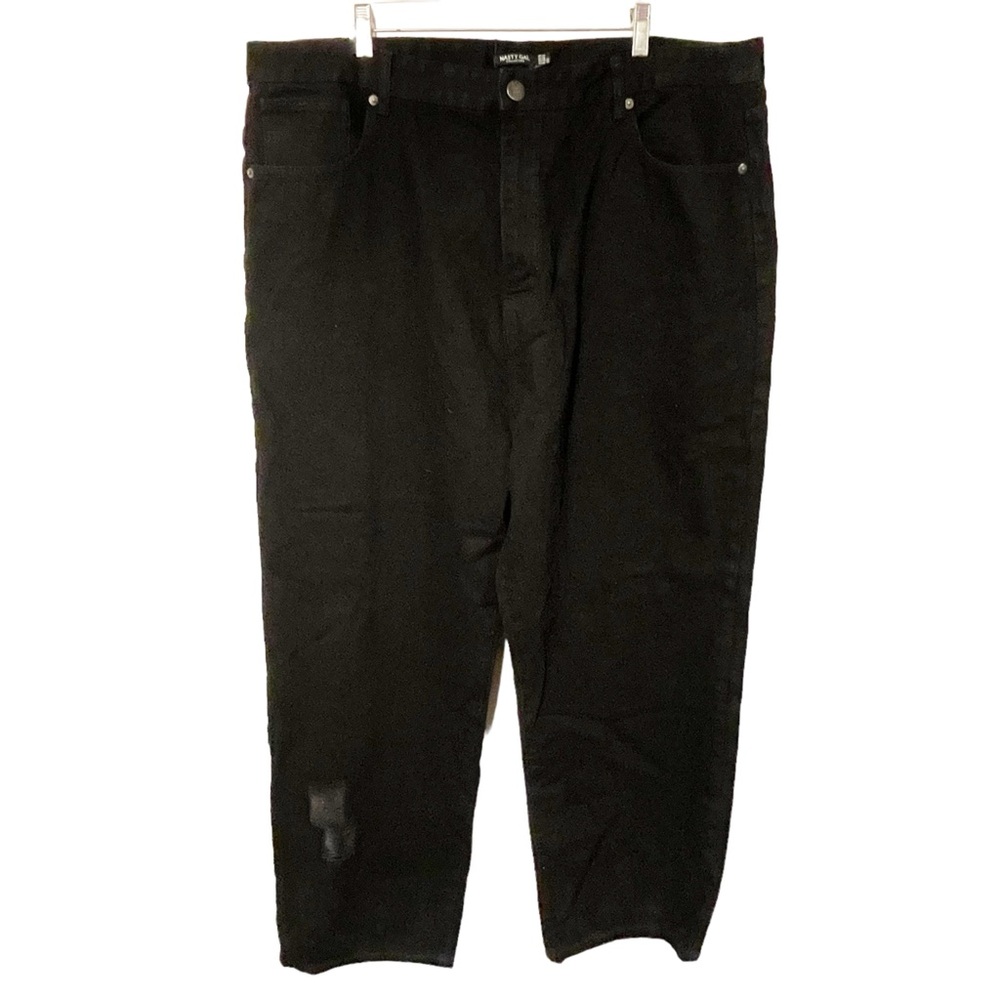 Nasty Gal Plus Size 20 Black Distressed Ripped Straight Jean Organic Cotton NEW
